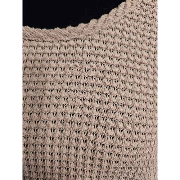 Indigo Soul Waffle Knit Long Sleeve Top Cream with Lace Detail Size 2X - Picture 3 of 11